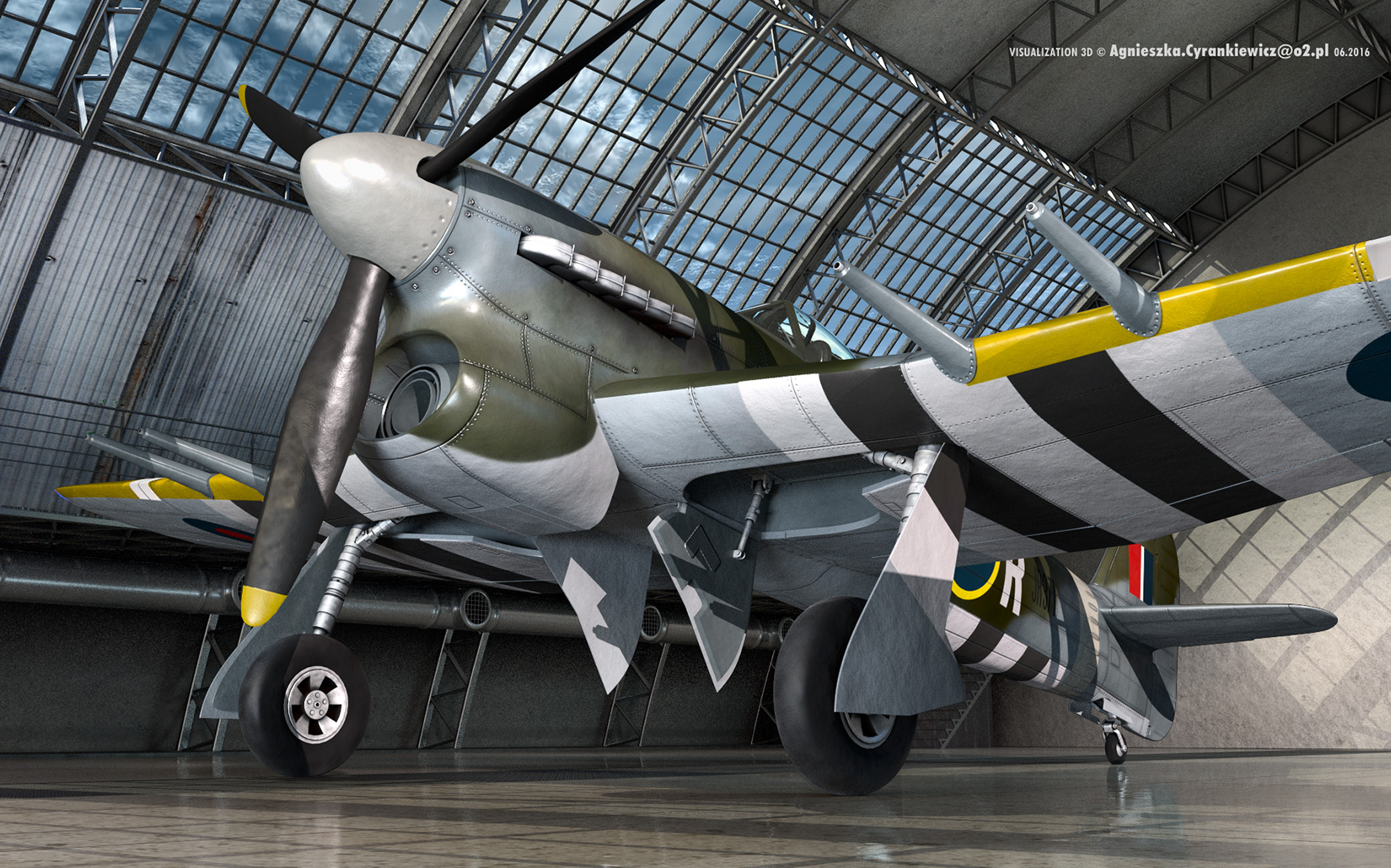 Hawker Typhoon IB, airplane, plane, WWII, war