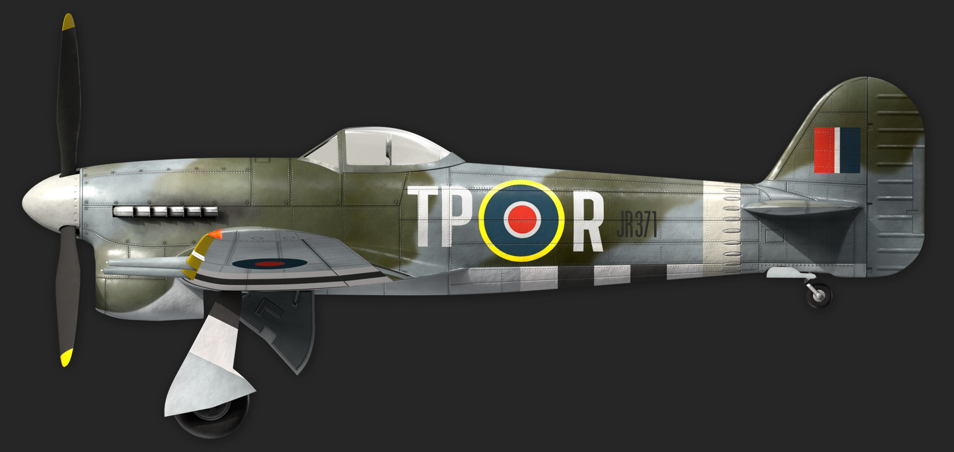 Hawker Typhoon Mk IB model 3d render